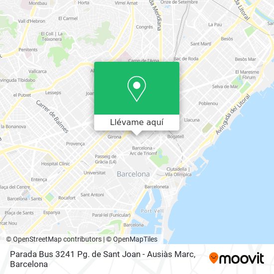 Mapa Parada Bus 3241 Pg. de Sant Joan - Ausiàs Marc
