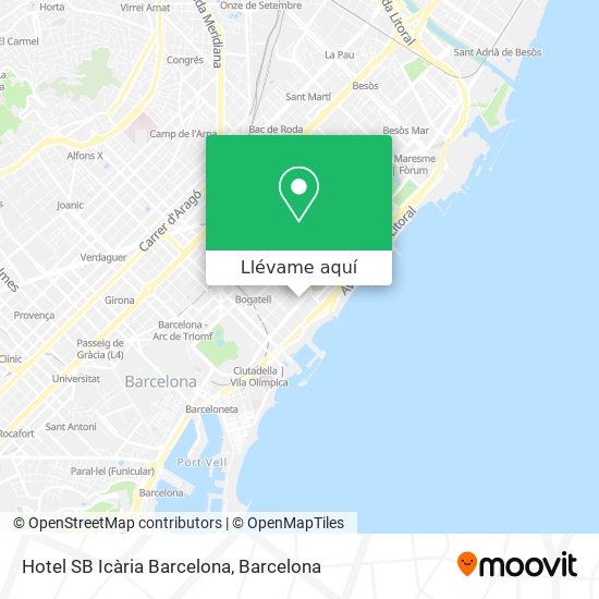 Mapa Hotel SB Icària Barcelona