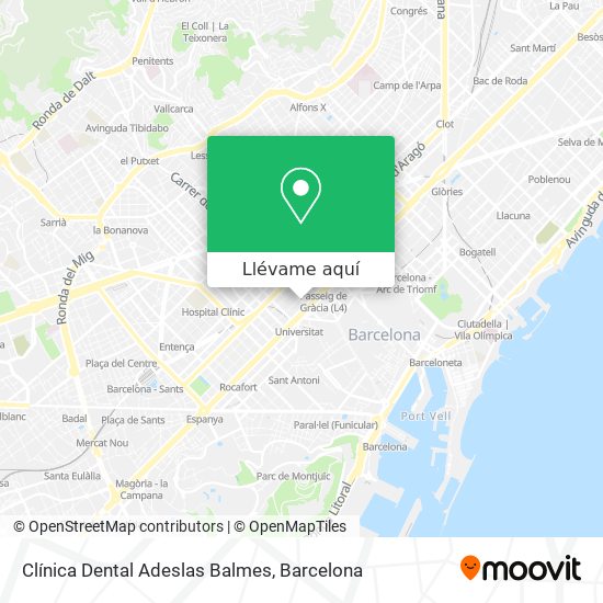 Mapa Clínica Dental Adeslas Balmes