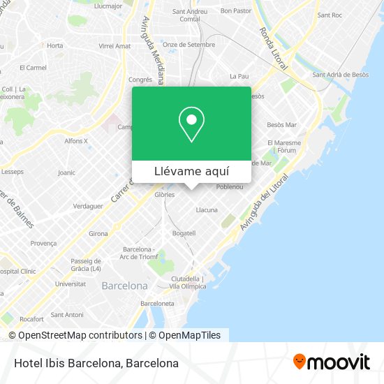 Mapa Hotel Ibis Barcelona