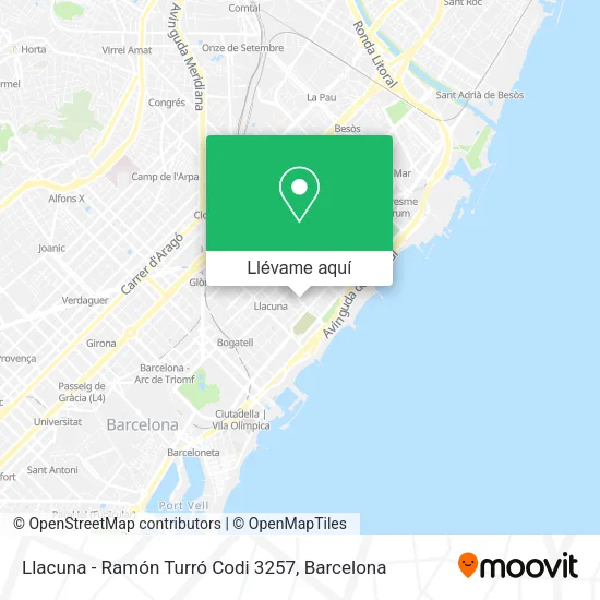 Mapa Llacuna - Ramón Turró Codi 3257
