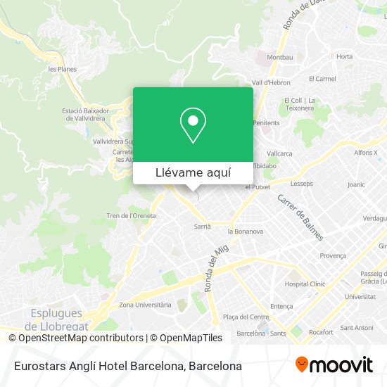Mapa Eurostars Anglí Hotel Barcelona