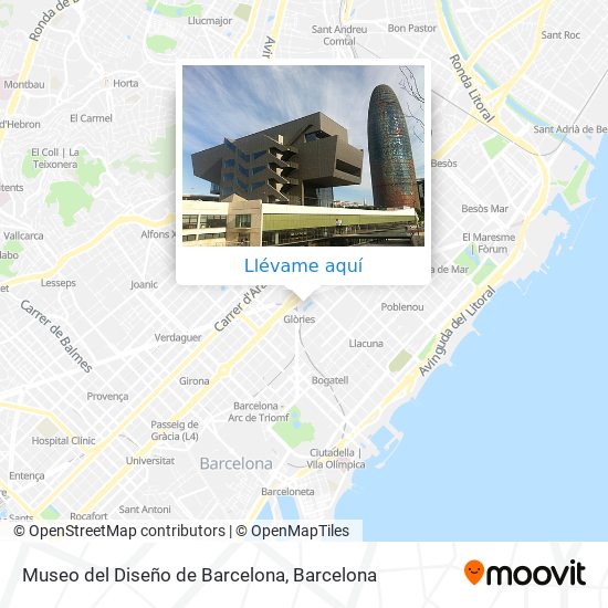 Mapa Museo del Diseño de Barcelona