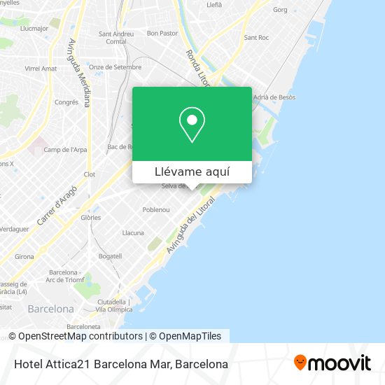 Mapa Hotel Attica21 Barcelona Mar