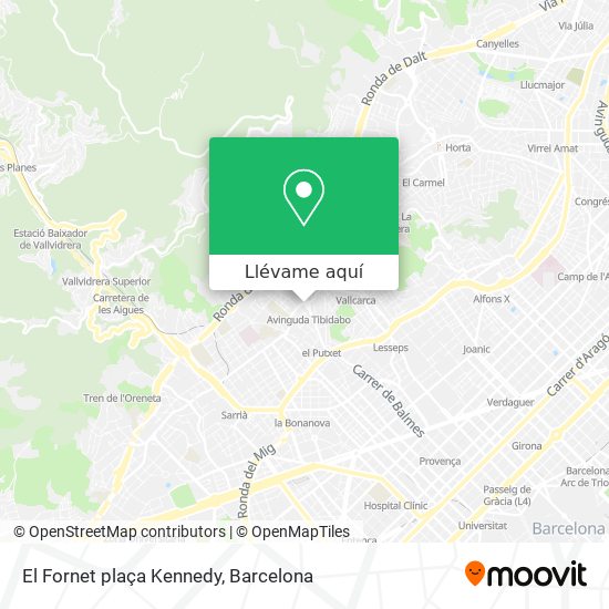 Mapa El Fornet  plaça Kennedy