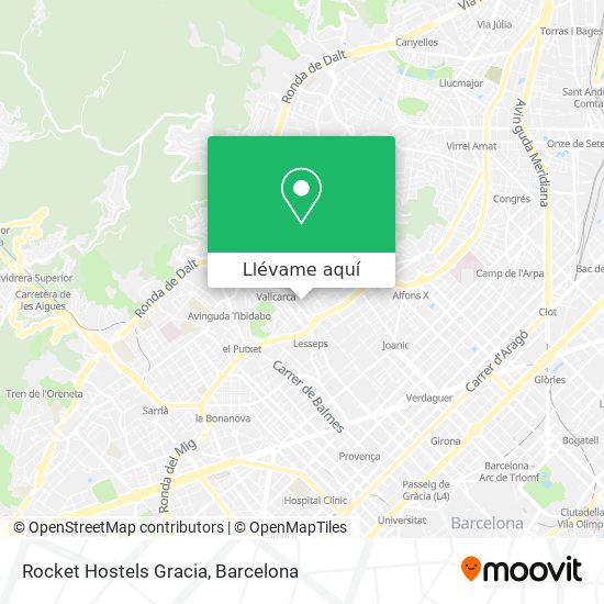 Mapa Rocket Hostels Gracia