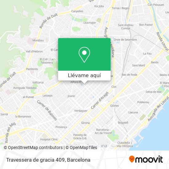 Mapa Travessera de gracia 409