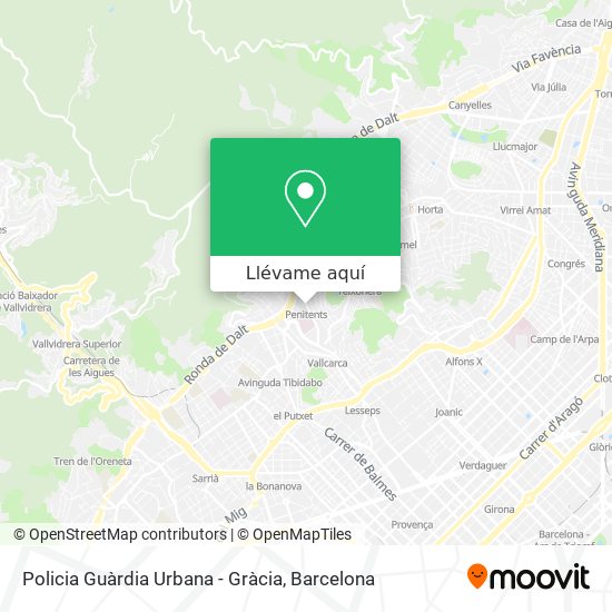 Mapa Policia Guàrdia Urbana - Gràcia