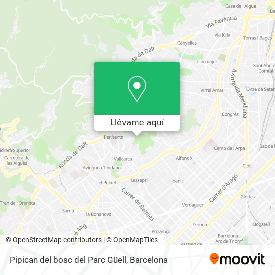 Mapa Pipican del bosc del Parc Güell