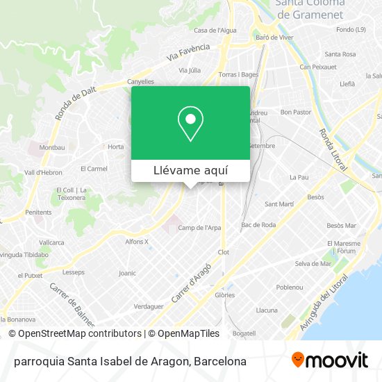 Mapa parroquia Santa Isabel de Aragon