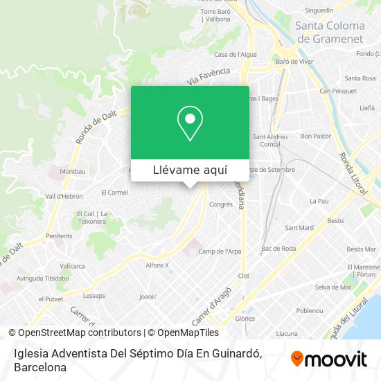 Mapa Iglesia Adventista Del Séptimo Día En Guinardó