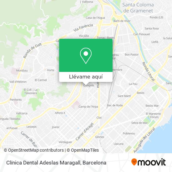 Mapa Clínica Dental Adeslas Maragall