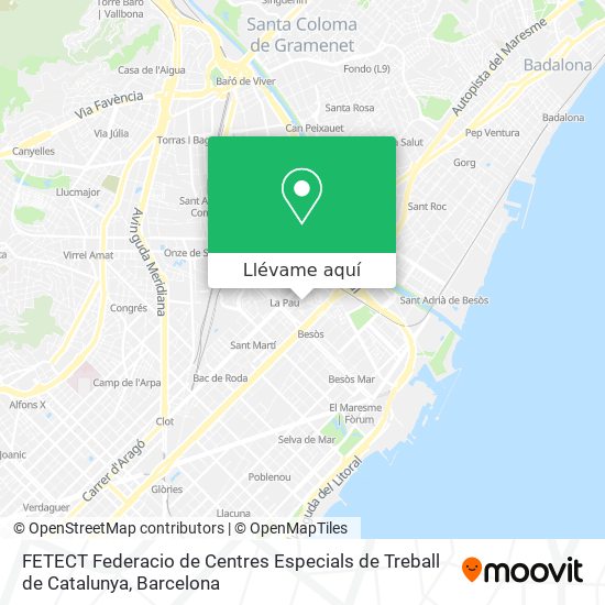 Mapa FETECT Federacio de Centres Especials de Treball de Catalunya