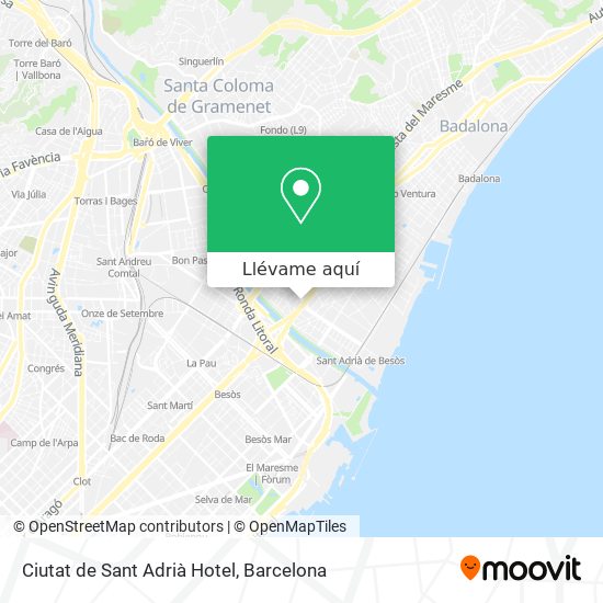 Mapa Ciutat de Sant Adrià Hotel