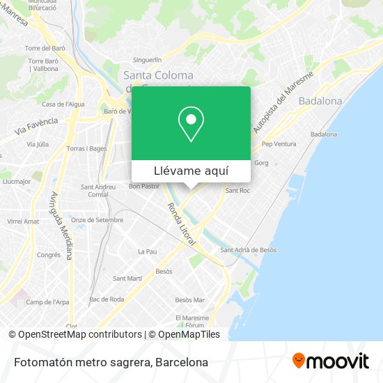 Mapa Fotomatón metro sagrera