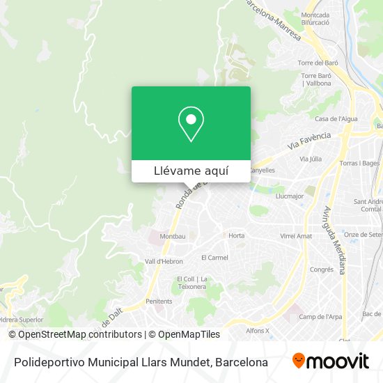 Mapa Polideportivo Municipal Llars Mundet