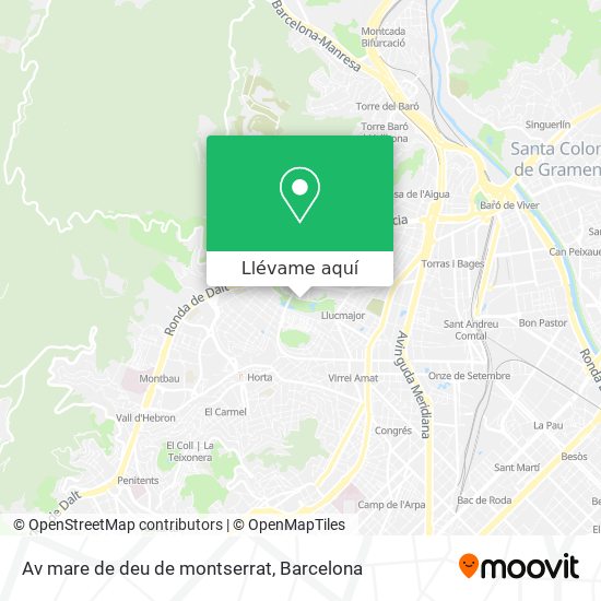 Mapa Av mare de deu de montserrat