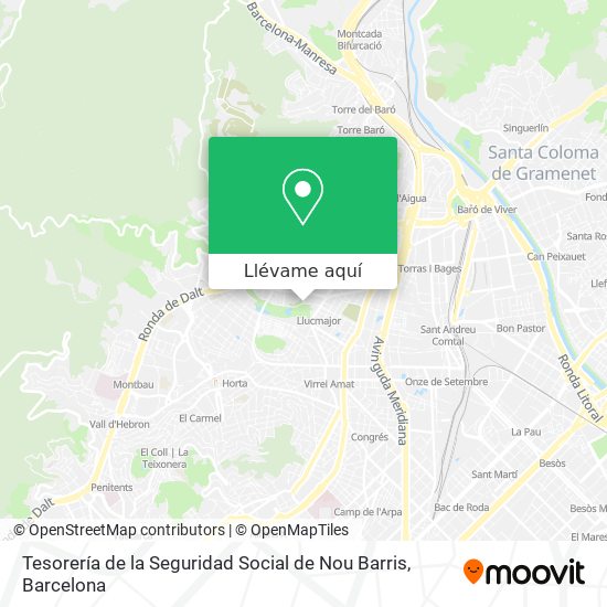 Mapa Tesorería de la Seguridad Social de Nou Barris