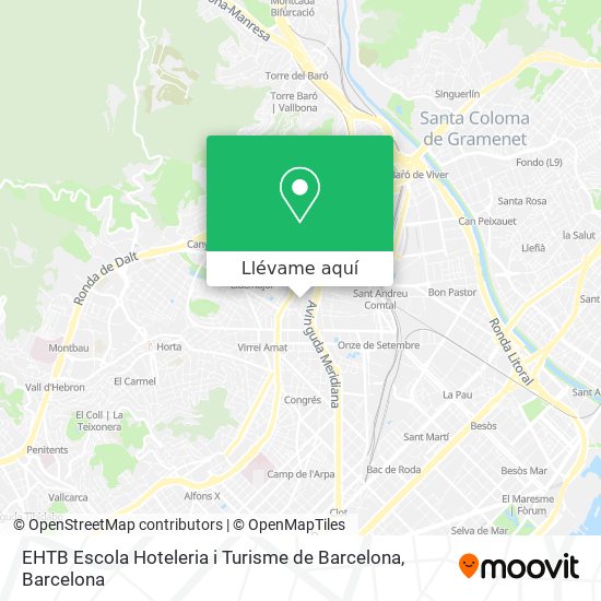 Mapa EHTB Escola Hoteleria i Turisme de Barcelona