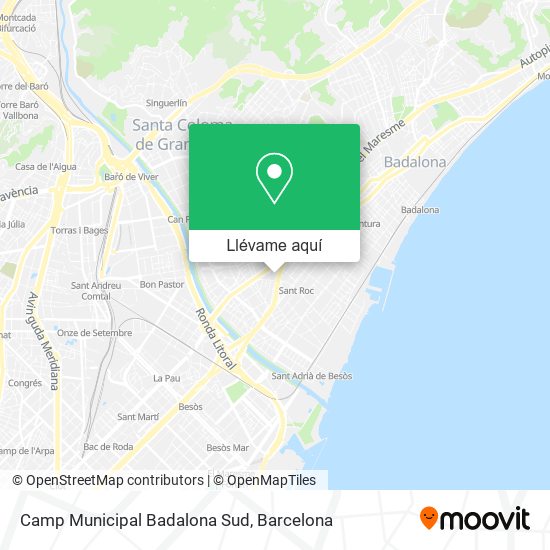 Mapa Camp Municipal Badalona Sud