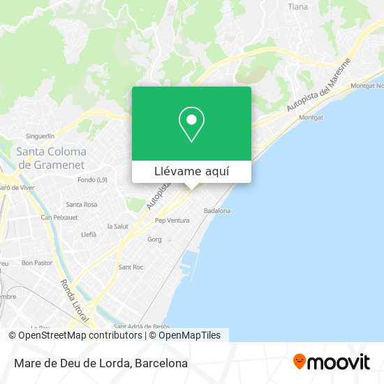 Mapa Mare de Deu de Lorda