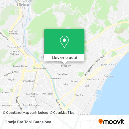 Mapa Granja Bar Toni