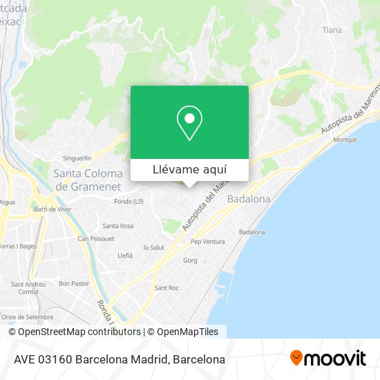 Mapa AVE 03160 Barcelona Madrid