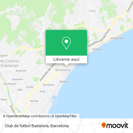 Mapa Club de futbol Badalona