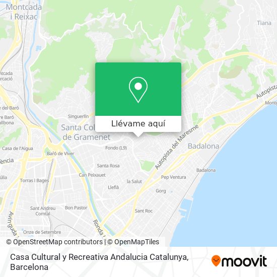 Mapa Casa Cultural y Recreativa Andalucia Catalunya