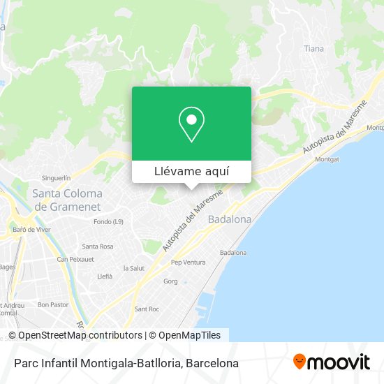 Mapa Parc Infantil Montigala-Batlloria
