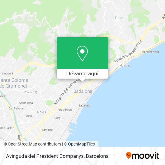 Mapa Avinguda del President Companys