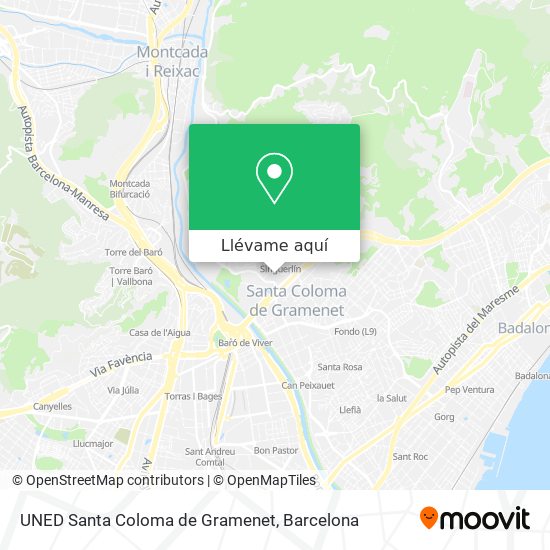 Mapa UNED Santa Coloma de Gramenet