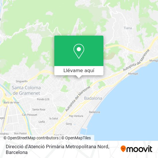 Mapa Direcció d'Atenció Primària Metropolitana Nord