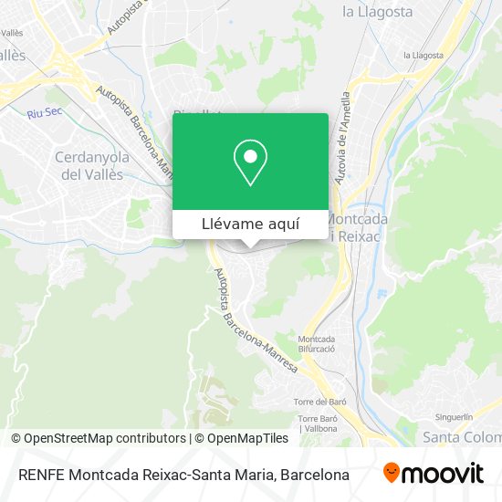 Mapa RENFE Montcada Reixac-Santa Maria