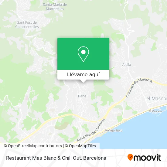 Mapa Restaurant Mas Blanc & Chill Out