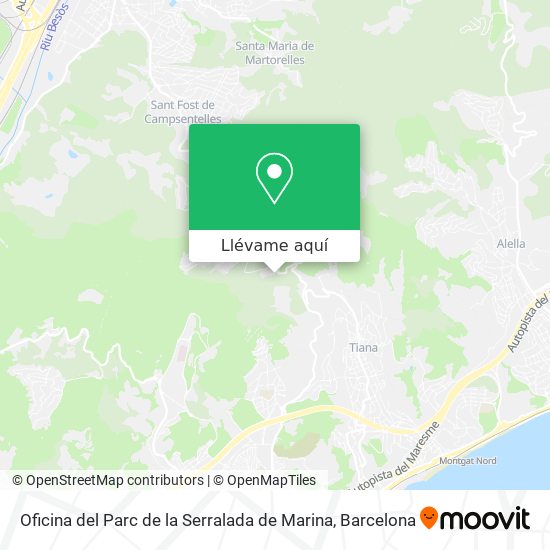 Mapa Oficina del Parc de la Serralada de Marina