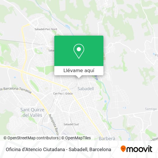 Mapa Oficina d'Atencio Ciutadana - Sabadell