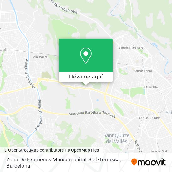 Mapa Zona De Examenes Mancomunitat Sbd-Terrassa