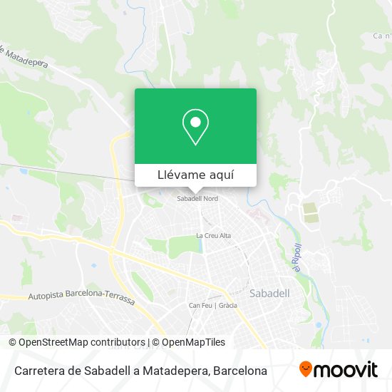 Mapa Carretera de Sabadell a Matadepera