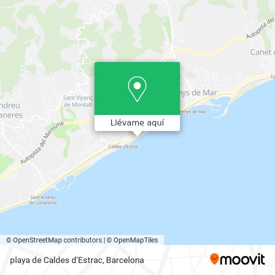 Mapa playa de Caldes d'Estrac