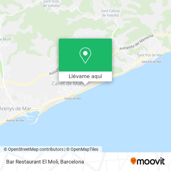 Mapa Bar Restaurant El Moli