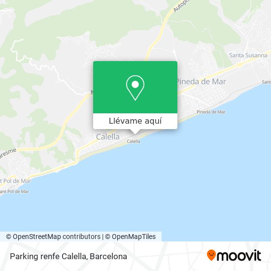 Mapa Parking renfe Calella