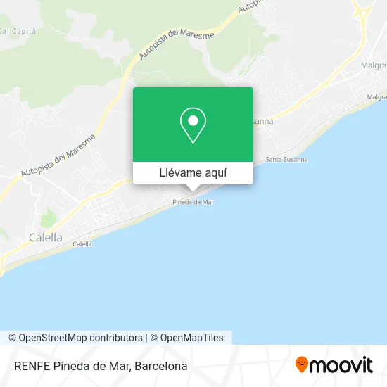 Mapa RENFE Pineda de Mar