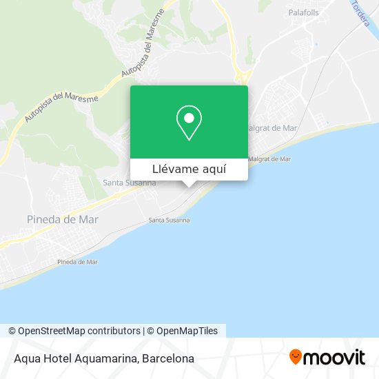 Mapa Aqua Hotel Aquamarina
