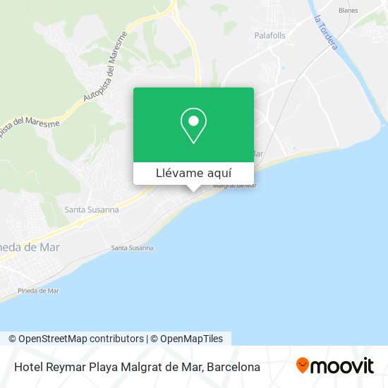 Mapa Hotel Reymar Playa Malgrat de Mar