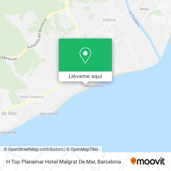 Mapa H Top Planamar Hotel Malgrat De Mar