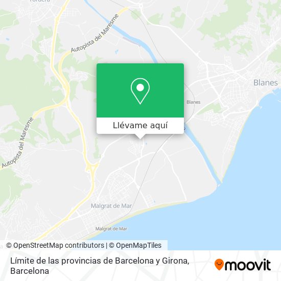 Mapa Límite de las provincias de Barcelona y Girona