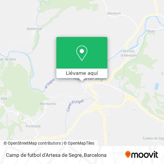 Mapa Camp de futbol d'Artesa de Segre
