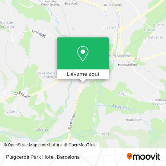 Mapa Puigcerdà Park Hotel