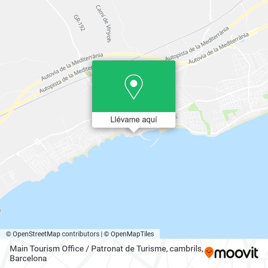 Mapa Main Tourism Office / Patronat de Turisme, cambrils